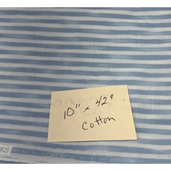 Blue & Blue Striped Cotton Fabric 10" x 42" Clothworks Sewing Crafts - Picture 5 of 10